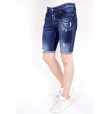 Local Fanatic Jeans corto con salpicaduras de pintura  - 1020 - Azul