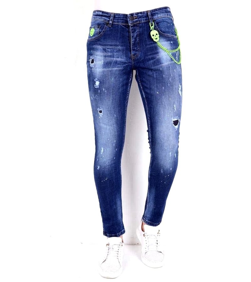 Local Fanatic Jeans Slim Salpicaduras Pintura  - 1005 - Azul