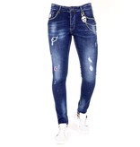 Local Fanatic Jeans Rotos Salpicaduras Pintura - 1025 - Azul