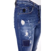 Local Fanatic Pantalones con manchas de pintura - 1026 - Azul