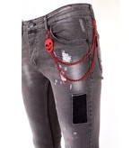 Local Fanatic Pantalones con manchas de pintura - 1032 - Gris