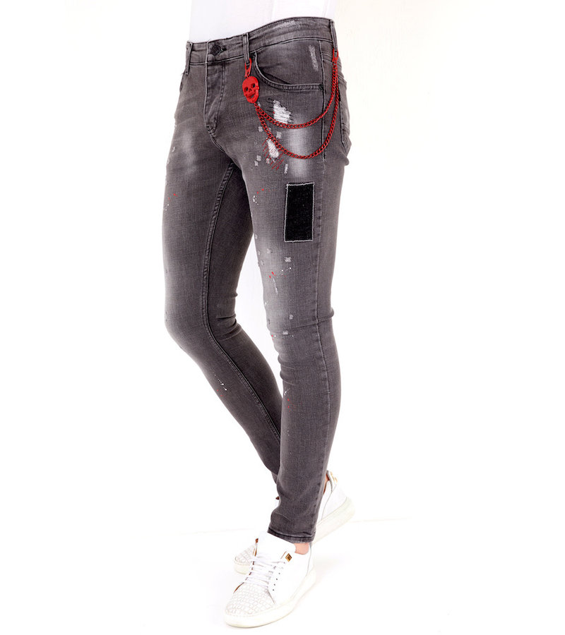 Local Fanatic Pantalones con manchas de pintura - 1032 - Gris