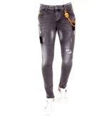 Local Fanatic Pantalones con manchas de pintura - 1034 - Gris