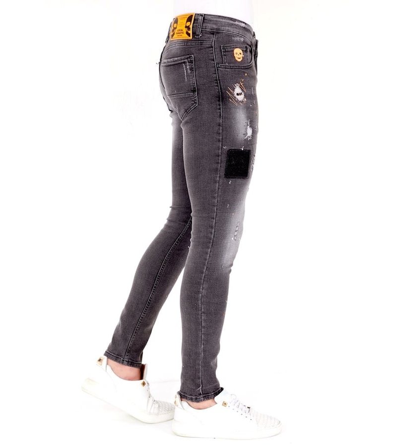 Local Fanatic Pantalones con manchas de pintura - 1034 - Gris