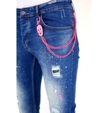 Local Fanatic Jeans Slim Salpicaduras Pintura  - 1036 - Azul