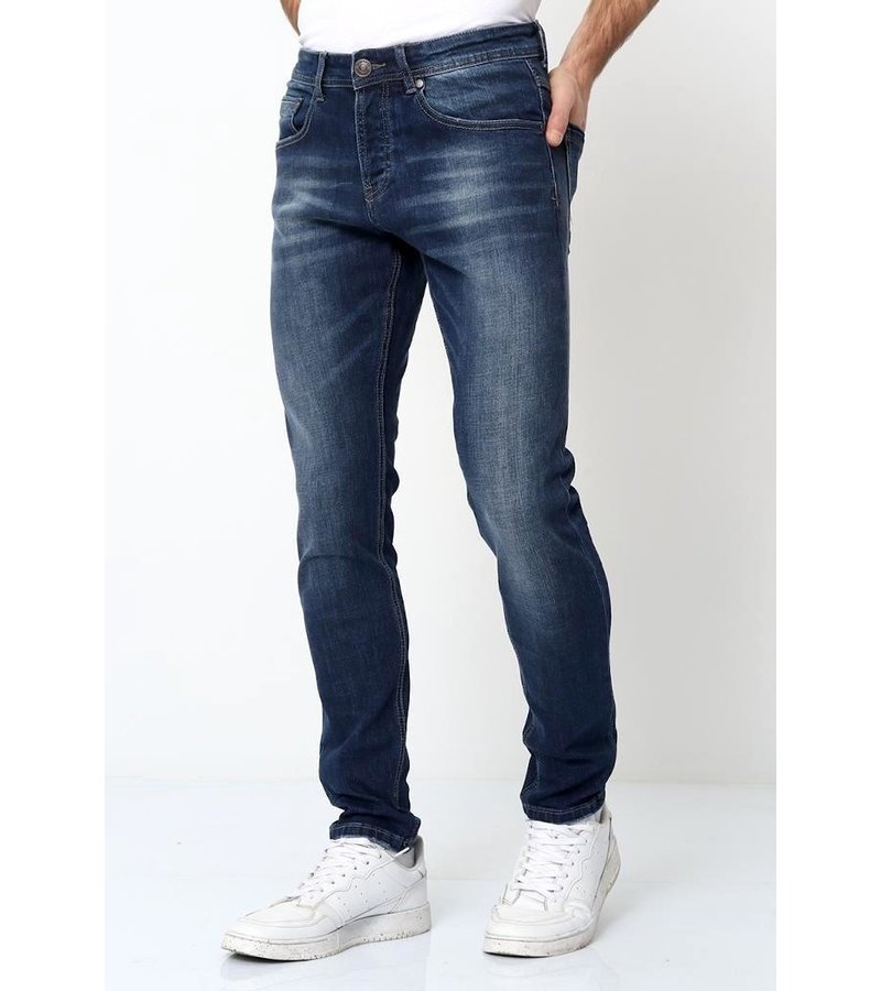 True Rise Pantalones Jeans Para Hombres Pitillos - D-3178 - Azul
