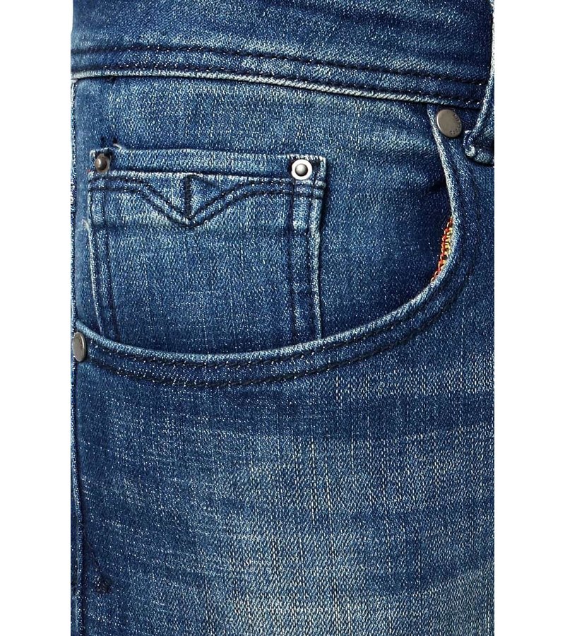 True Rise Pantalones Jeans Para Hombres Pitillos - D-3178 - Azul