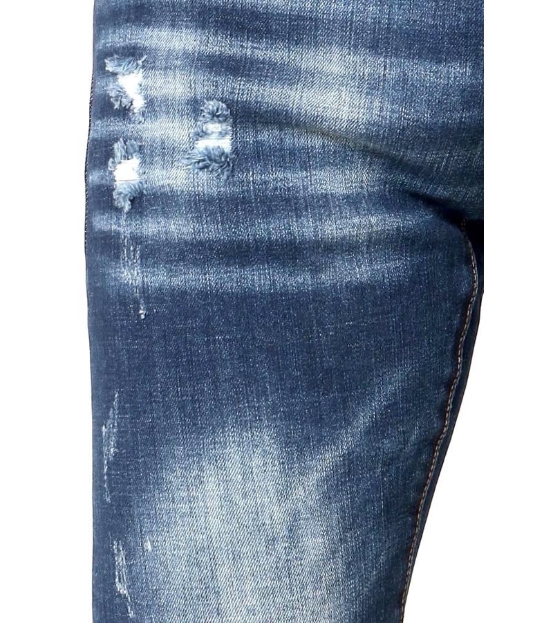 True Rise Pantalones Rotos Hombre - D-3134 - Azul