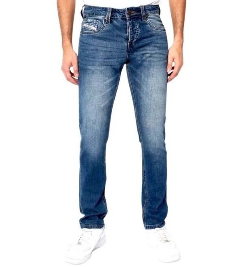 True Rise Jeans De Hombre - A-11027 - Azul