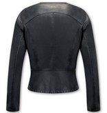 Bludeise Chaqueta De Cuero Para Damas - AY171 - Negro