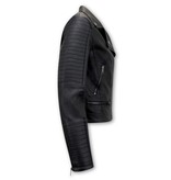 Bludeise Chaqueta De Cuero De Mujer - AY151 - Negro