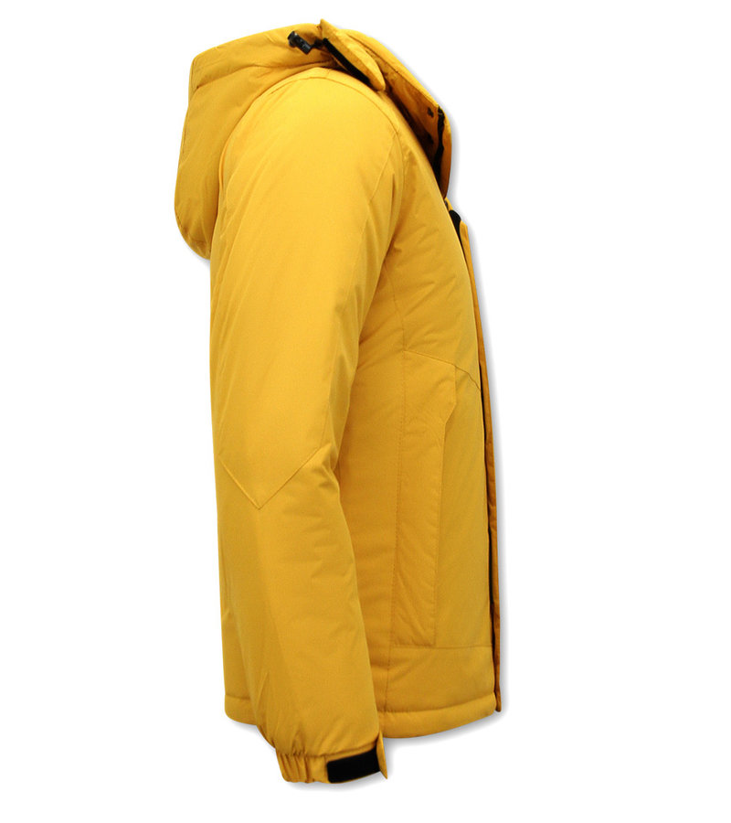 Parka Hombre Capucha Pelo Amarillo | | - StyleItaly.es