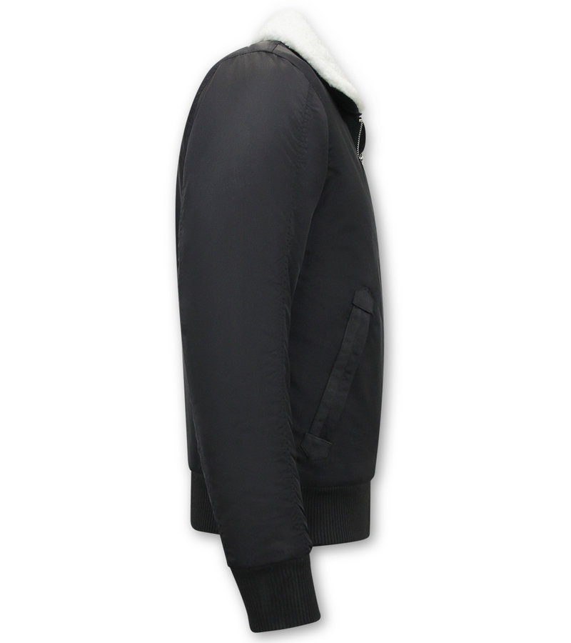 Y chromosome Chaqueta Bomber Para Hombre - H-3213 - Negro