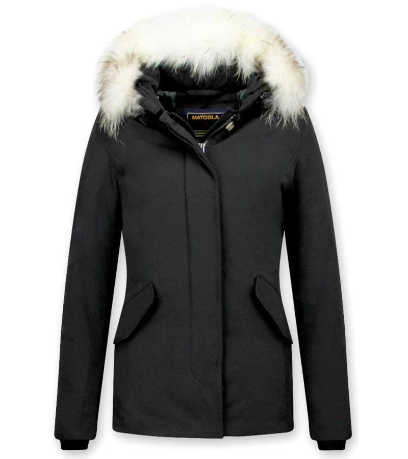 Matogla Parka Mujer Capucha Pelo - 5897Z - Negro