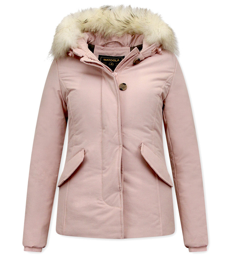 Matogla Parka Mujer Capucha Pelo - 5897P - Rosa