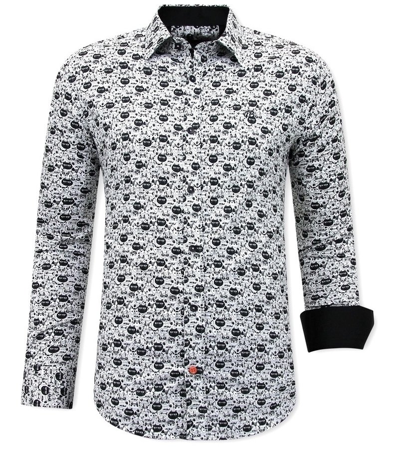 Tony Backer Camisas Estampadas Para Hombre - 3093 - Blanco