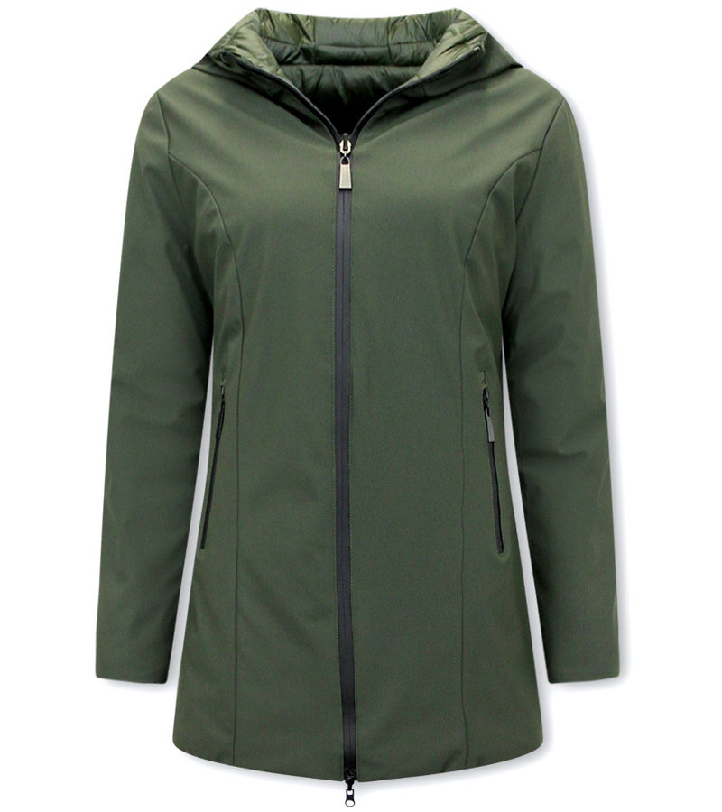 Gentile Bellini Reversibles Parkas Mujer Con Capucha - 2161-G - Verde