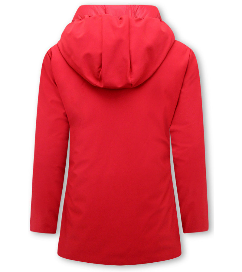 Gentile Bellini Reversibles Parkas Mujer Con Capucha - 2161-R - Rojo