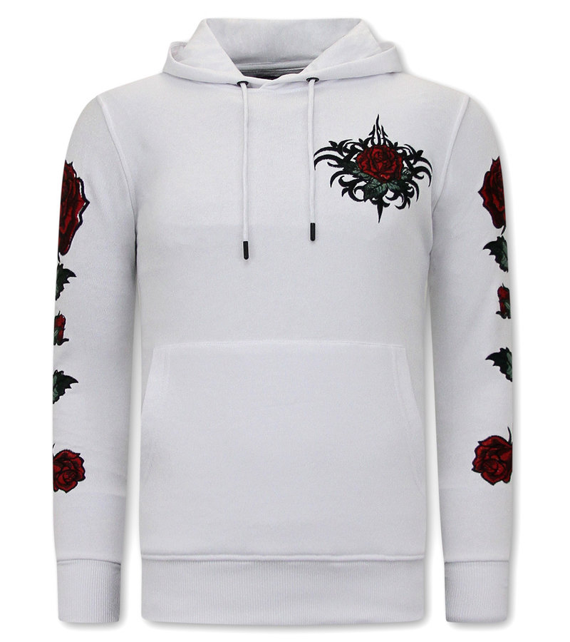 Local Fanatic Sudaderas Con Capucha Love & Roses - 11-6526W - Blanco