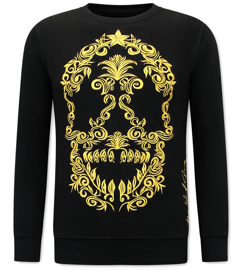 Local Fanatic Chandal Hombre Baratos Online Skull Embroidery - 11-6510Z - Negro