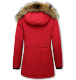 Matogla Mujer Parka capucha pelo - 7602 - Rojo