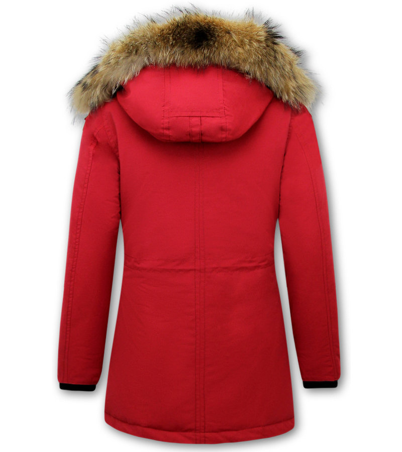 Matogla Mujer Parka capucha pelo - 7602 - Rojo