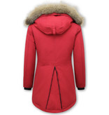 Matogla Mujer Parka capucha pelo - 7602 - Rojo