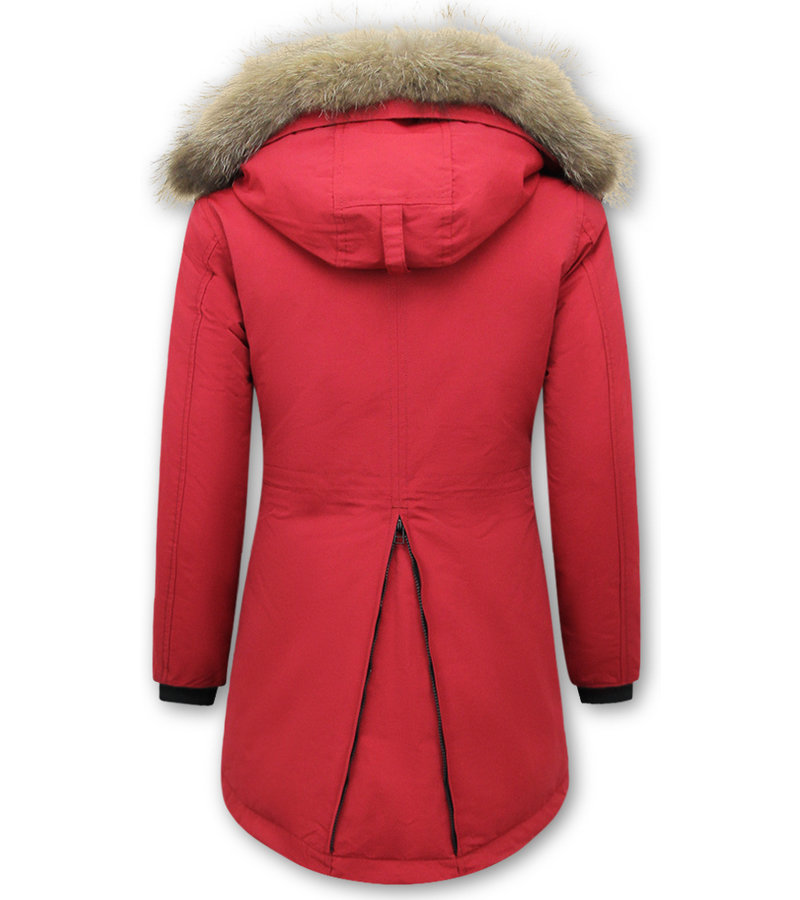 Matogla Mujer Parka capucha pelo - 7602 - Rojo