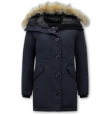 Matogla Mujer Parka capucha pelo - 7602 - Azul