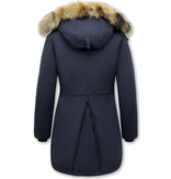 Matogla Mujer Parka capucha pelo - 7602 - Azul