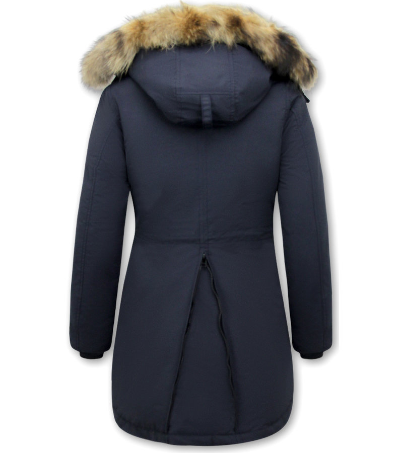 Matogla Mujer Parka capucha pelo - 7602 - Azul