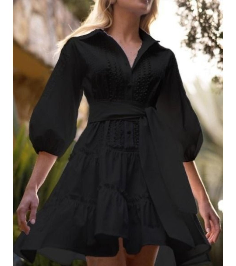 Msn-Collection Vestido de lujo en blanco - 2240 - Negro