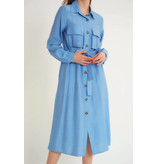 Robin-Collection Vestido Largo Mujer Blank - M34769 - Azul