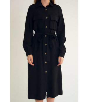 Robin-Collection Vestido largo en blanco para mujer - M34769 - Negro