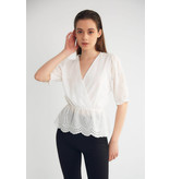 Robin-Collection Camisa con bordado de mujer - M34867 - Blanco