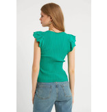 Robin-Collection Top Elástico Rib Mujer - T93547 - Verde