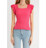 Robin-Collection Top Elástico Rib Mujer - T93547 - Rosa