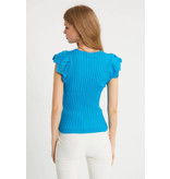 Robin-Collection Top Elástico Rib Mujer - T93547 - Azul