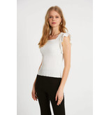 Robin-Collection Top Elástico Rib Mujer - T93547 - Blanco