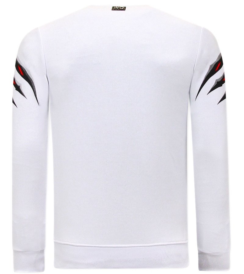 Tony Backer Sudaderas Hombre Tiger Head - 3636 - Blanco