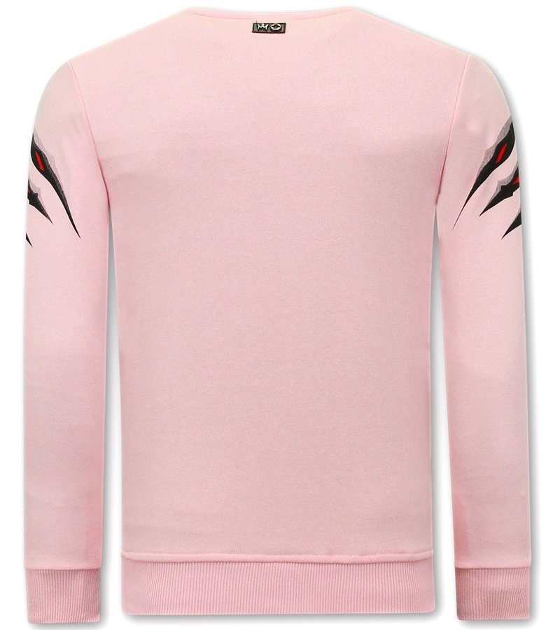 Tony Backer Sudaderas Hombre Tiger Head - 3636 - Rosa