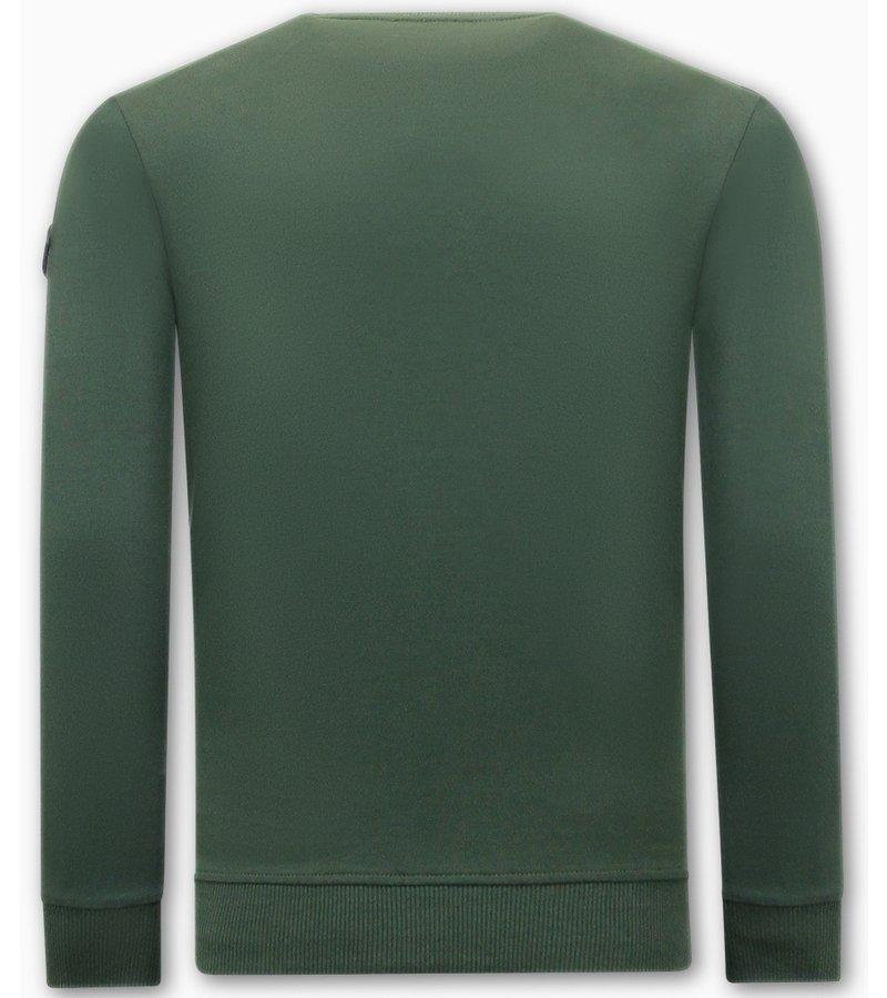 Tony Backer Sudaderas Para Hombre De Moda Skull Head - 3662 - Verde