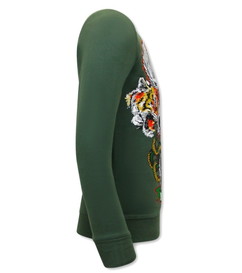 Tony Backer Sudaderas Para Hombre De Moda Skull Head - 3662 - Verde