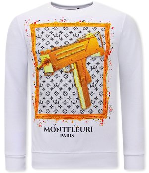 Tony Backer Sudaderas Hombre Uzi does it - 3673 - Blanco