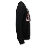 Tony Backer Sudaderas Con Capucha De Los Hombres Tiger Head - 3679 - Negro