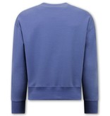 Y-TWO Basic Oversize Fit Sweaters De Hombre - F2589 - Azul