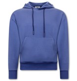 Y-TWO Sudadera Con Capucha Basic Oversize Fit - F2590 - Azul