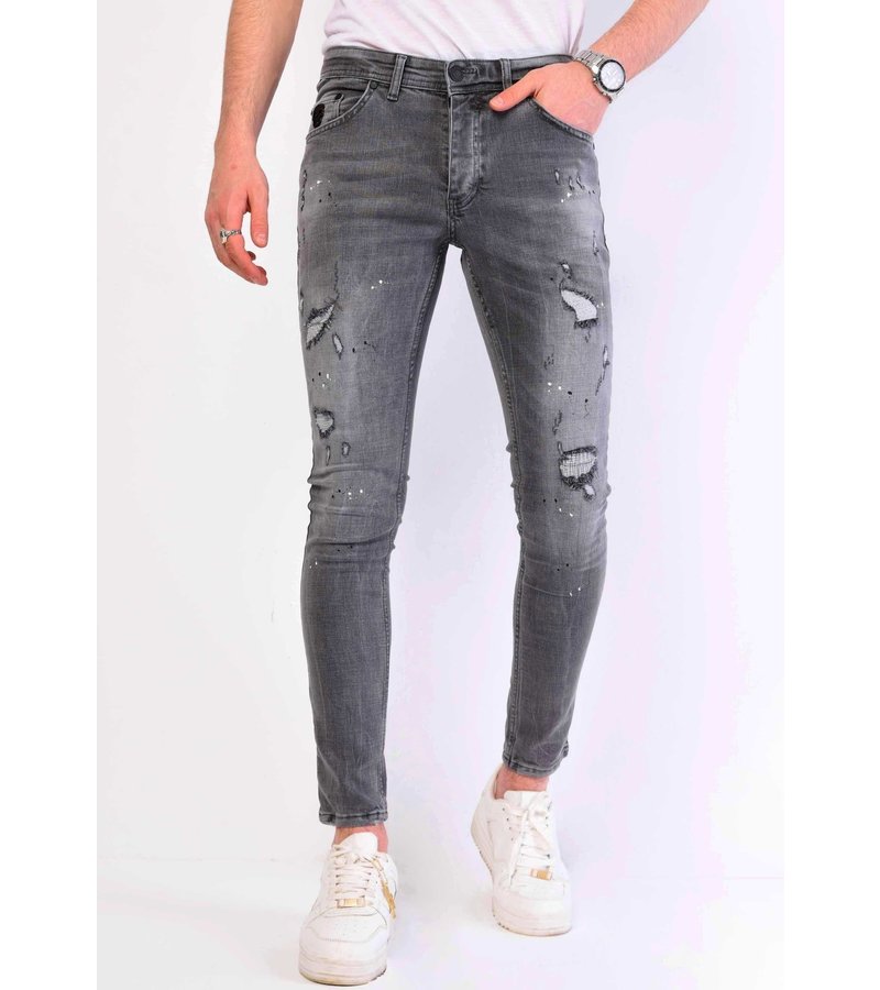 Local Fanatic Jeans Salpicaduras Pintura Slim Fit - 1064 - Gris