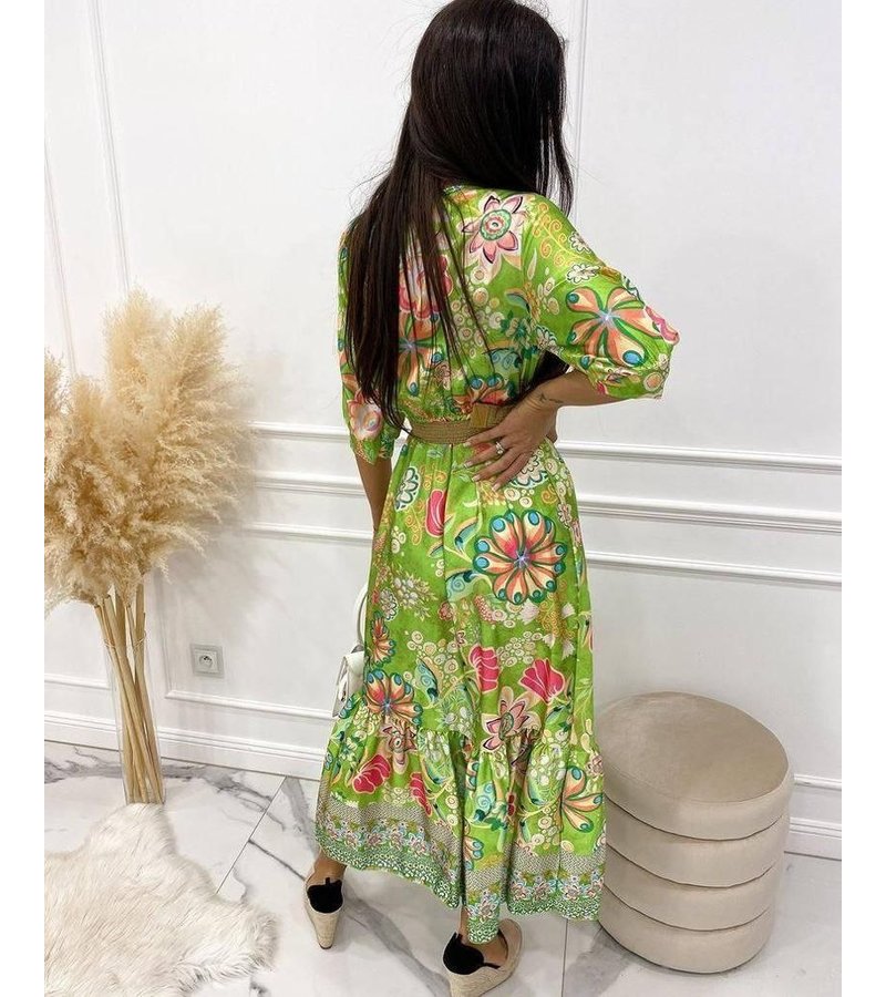 Msn-Collection Vestido Largo de Lujo para Dama - 22164 - Verde