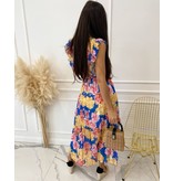 Msn-Collection Vestido Largo de Lujo para Dama - 22179 - Amarillo / Azul